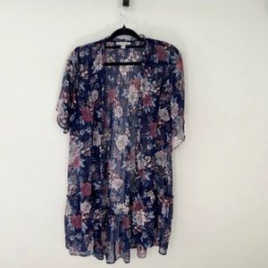 American Eagle Floral Overshirt Kimono Blouse size xs